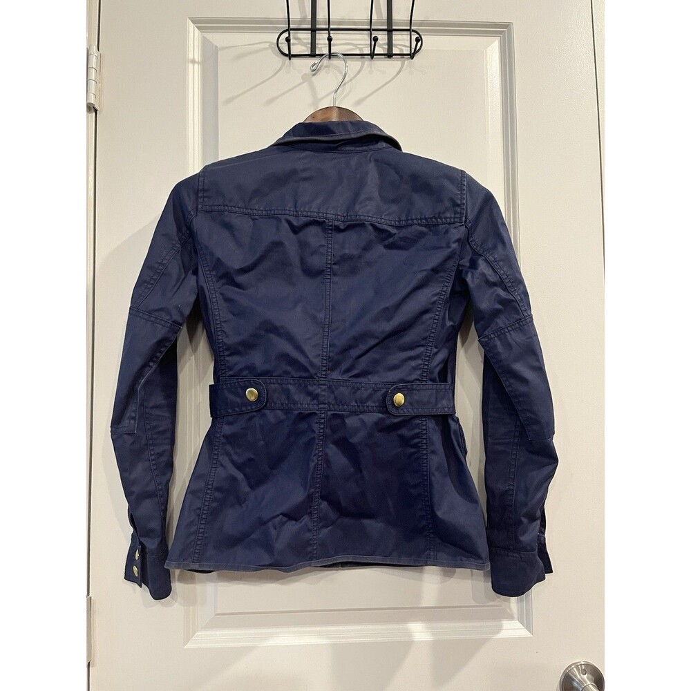 J.CREW Women Blue Utility Jacket Size 2XS Short Full Zip Snap Front Pockets 0051 - Picture 6 of 6